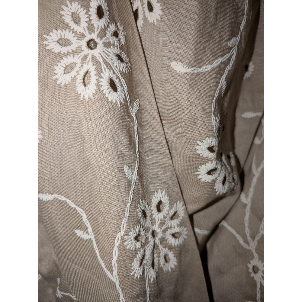 Joie Womens Tan Floral Embroidered Halter Wrap Dress Size 14 New With Tags - Picture 3 of 12